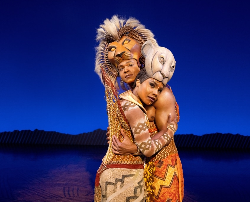 Erick D. Patrick as Simba & Thembelihle Cele as Nala. The Lion King. Disney. Photo by Matthew Murphy